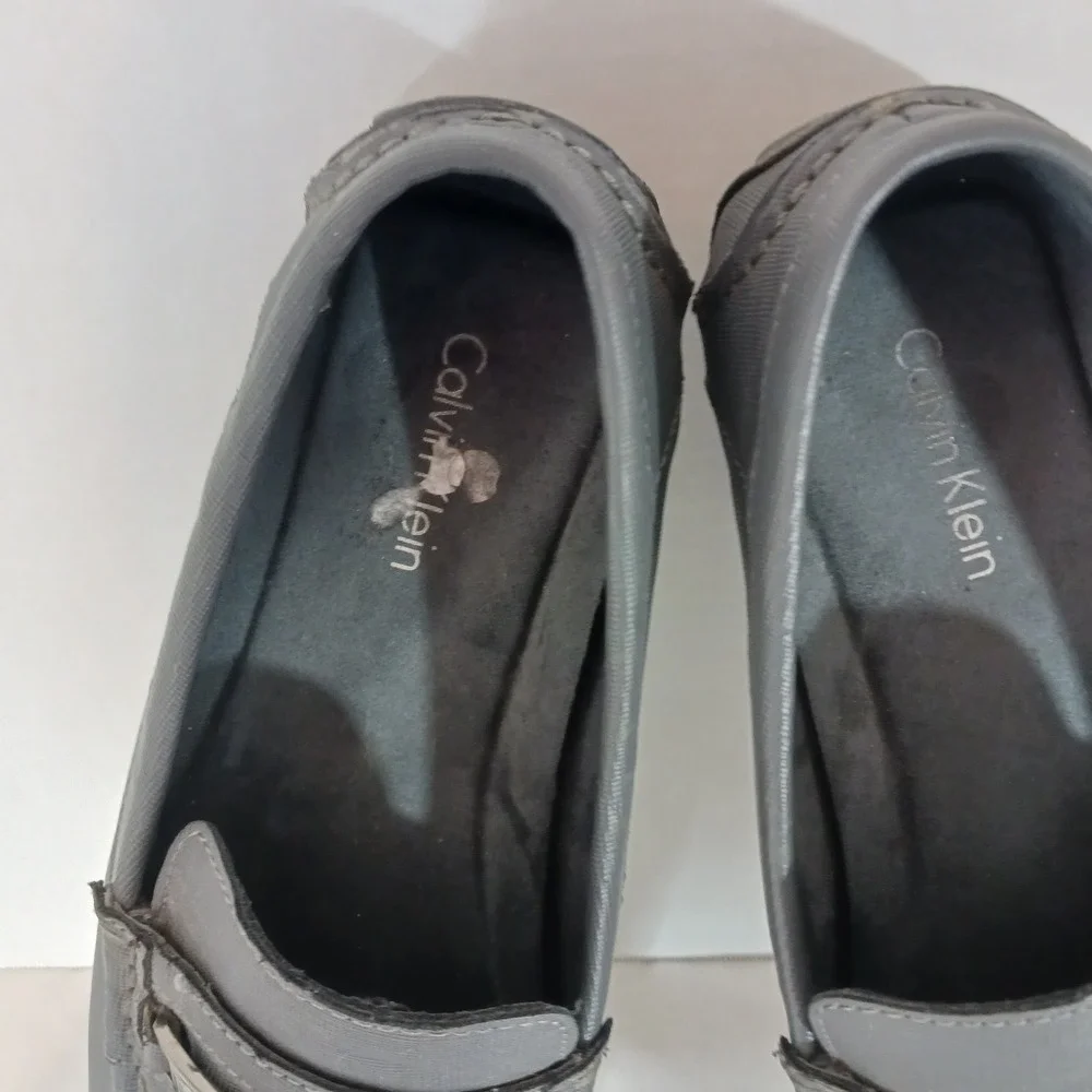 Calvin Klein Merve Gray Slip-On Loafer Synthetic Upper Logo Men's 10.5 M
